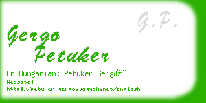 gergo petuker business card